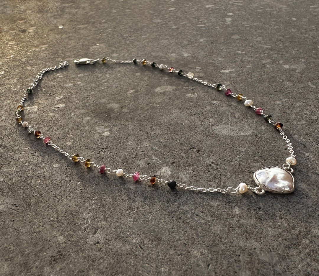 שרשרת קולר- אבן פנינה