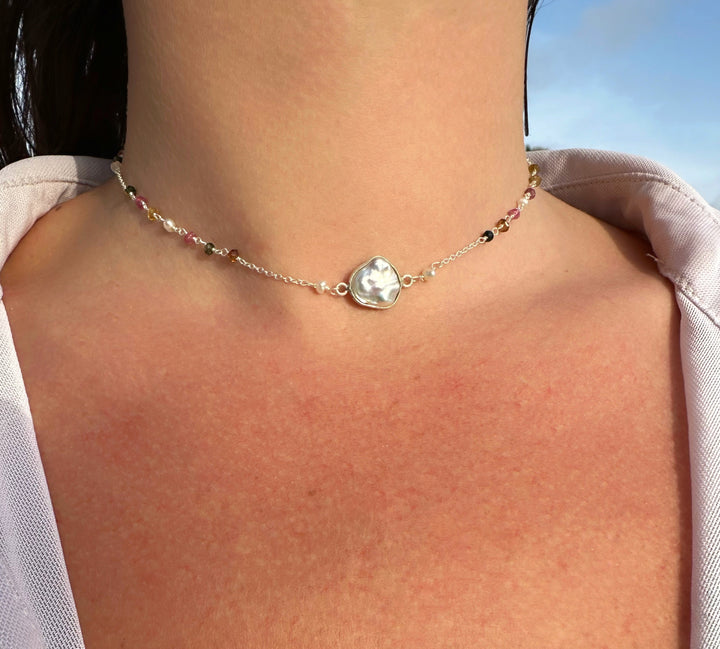 שרשרת קולר- אבן פנינה