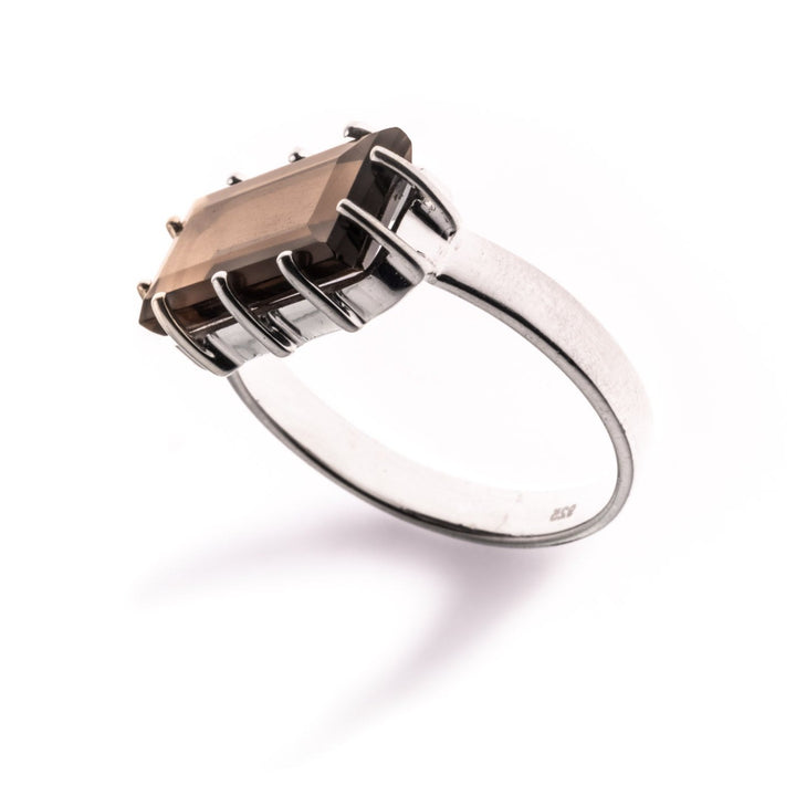 טבעת לורן-אבן סמוקי קוורץ