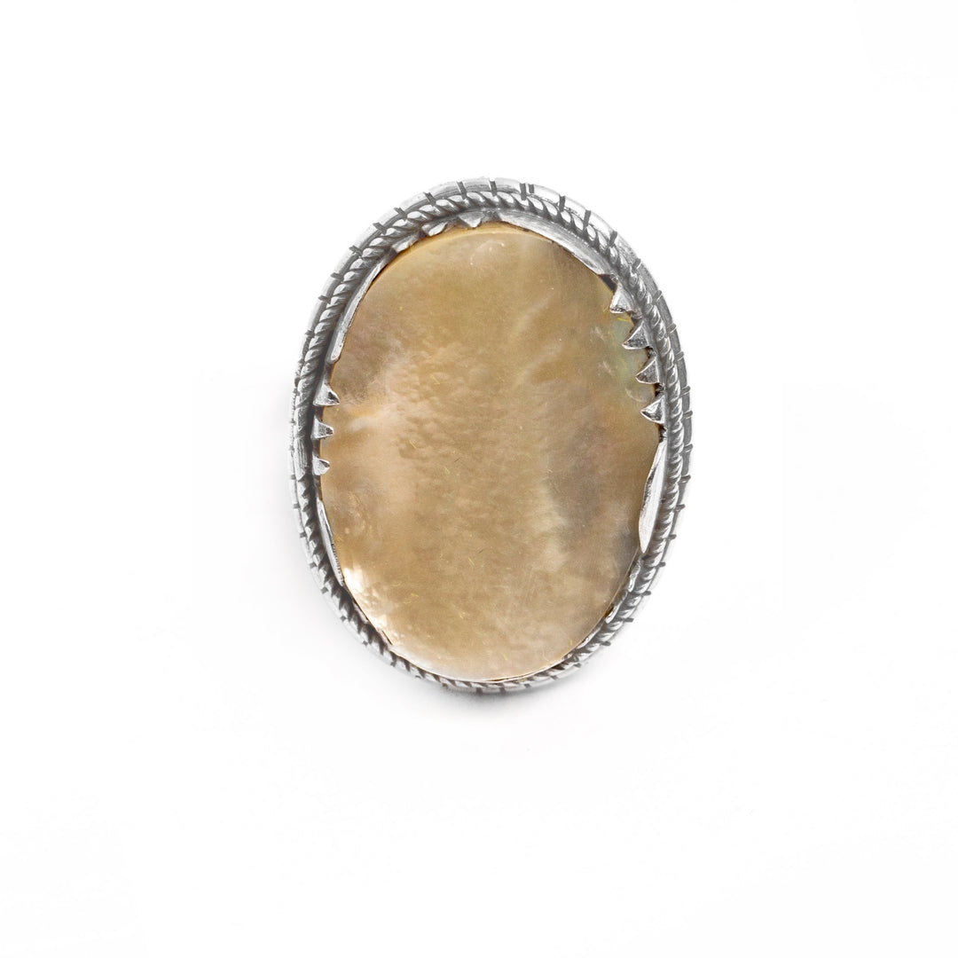 טבעת בוהו שיק- אבן אם הפנינה