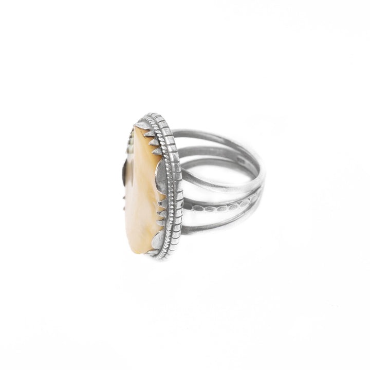 טבעת בוהו שיק- אבן אם הפנינה