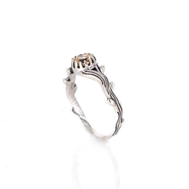 טבעת עלים- אבן סיטרין