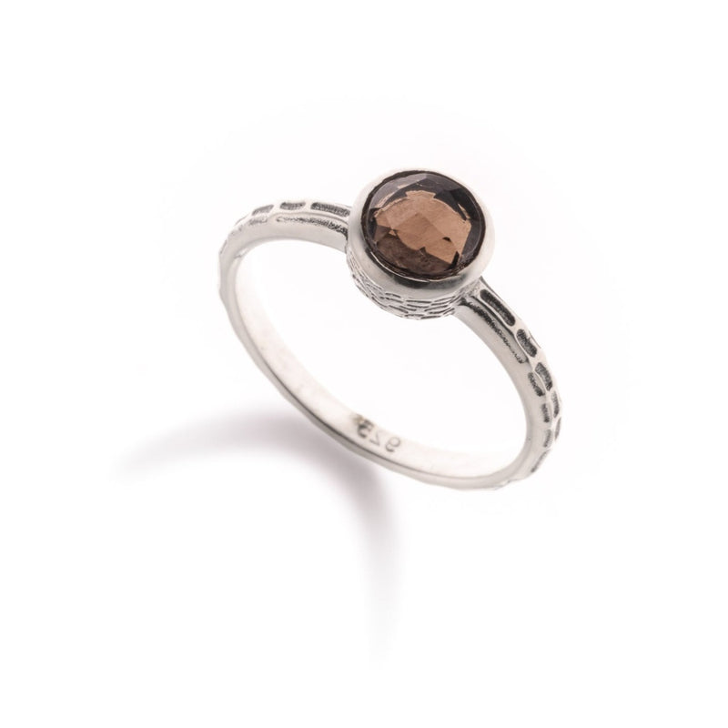 טבעת אלין-אבן סמוקי קוורץ